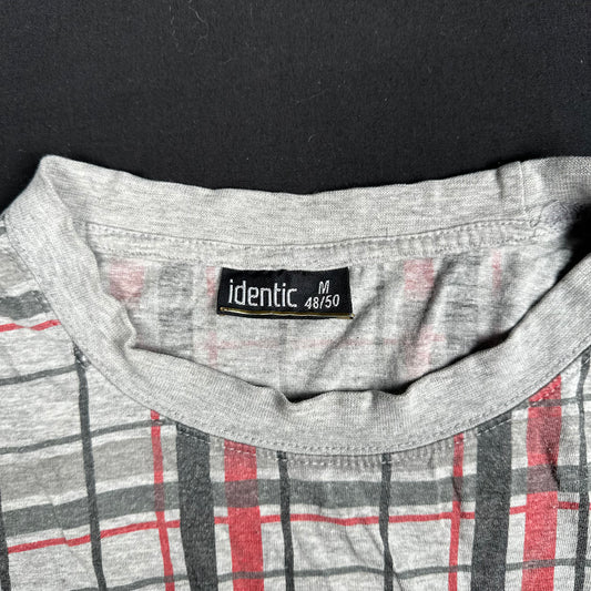 Identic - sweatshirt - Light Gray, Red - (Storlek: M)