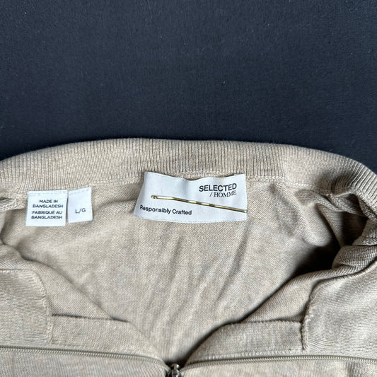 Selected Homme - long-sleeve top - Beige - (Storlek: L)