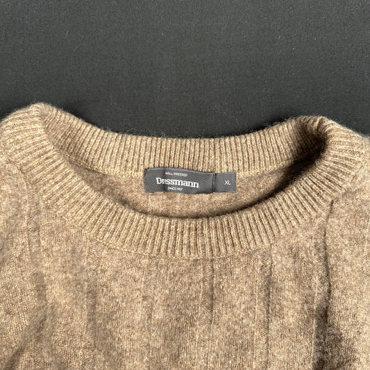 Dressmann - sweater - Taupe - (Storlek: XL)