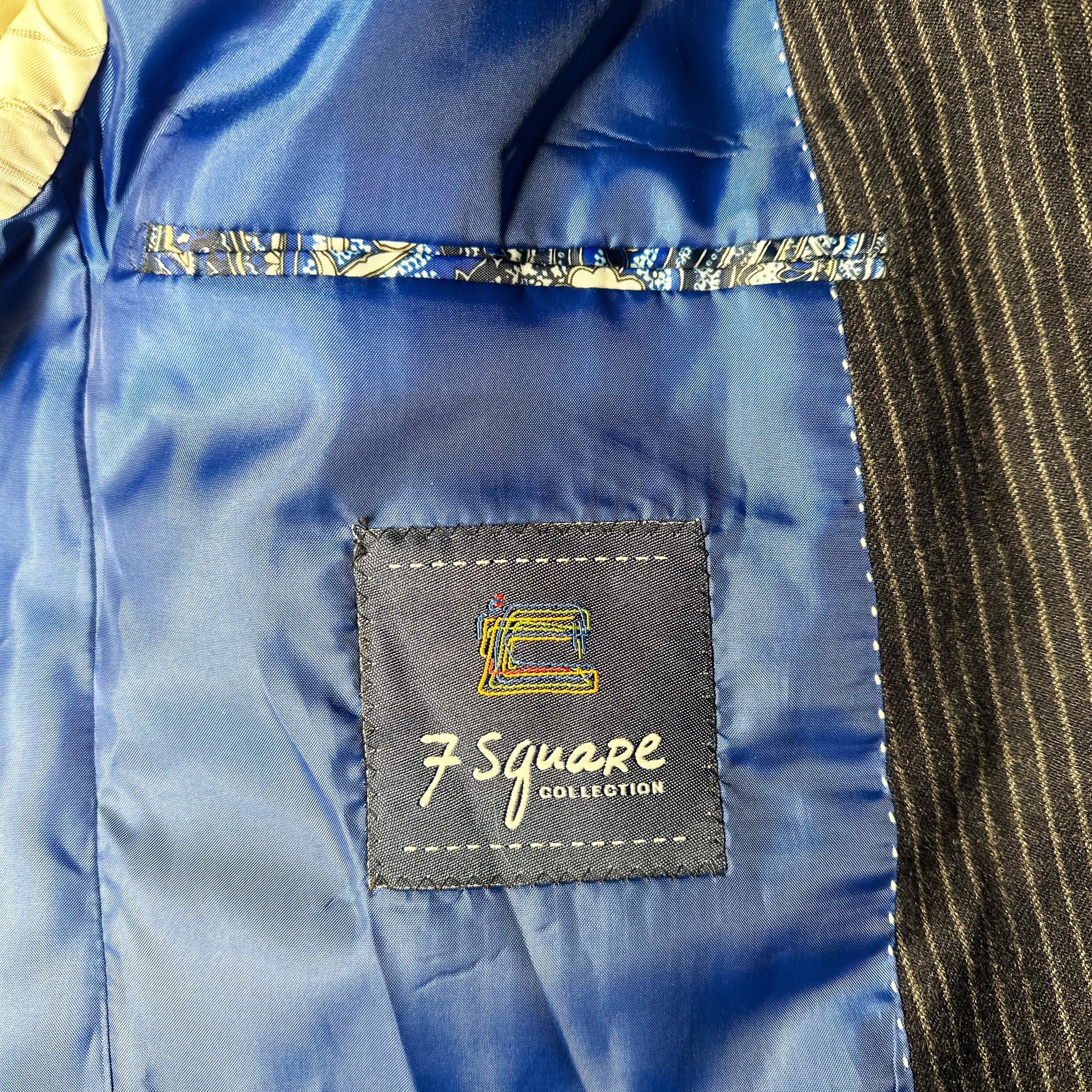 7 Square - blazer - Navy, White - (Storlek: 52)