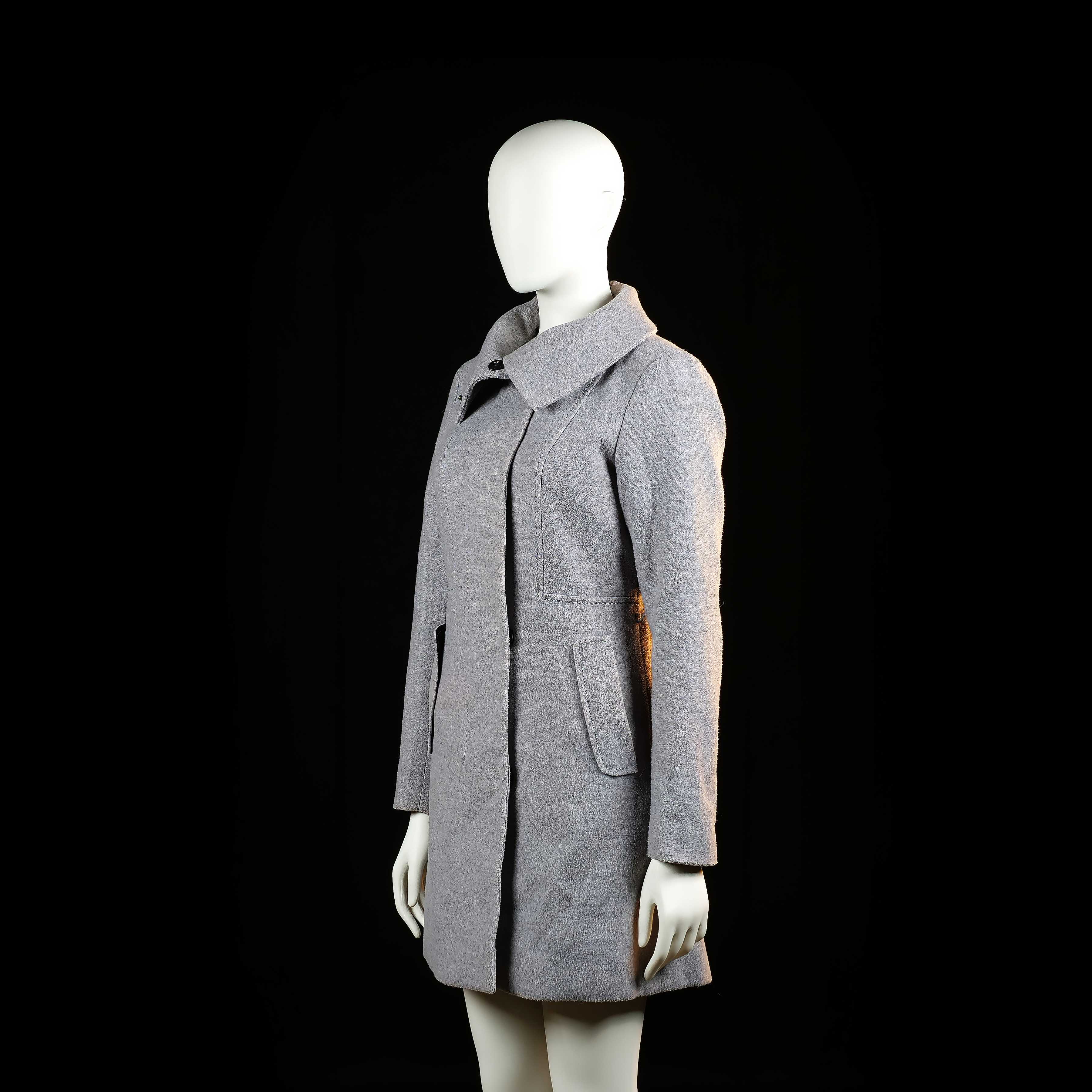 H&M - overcoat - Light Gray - (Storlek: 34)