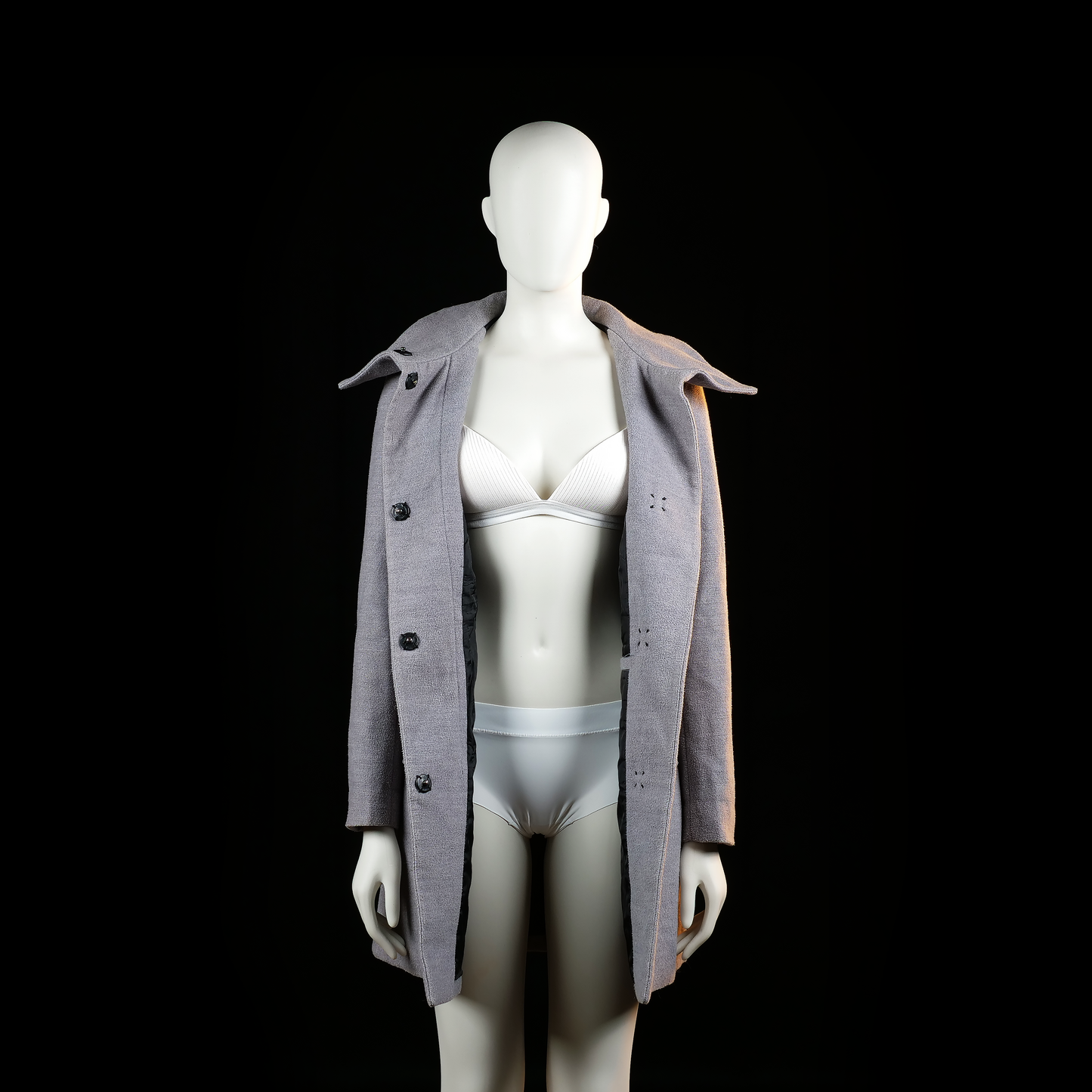 H&M - overcoat - Light Gray - (Storlek: 34)