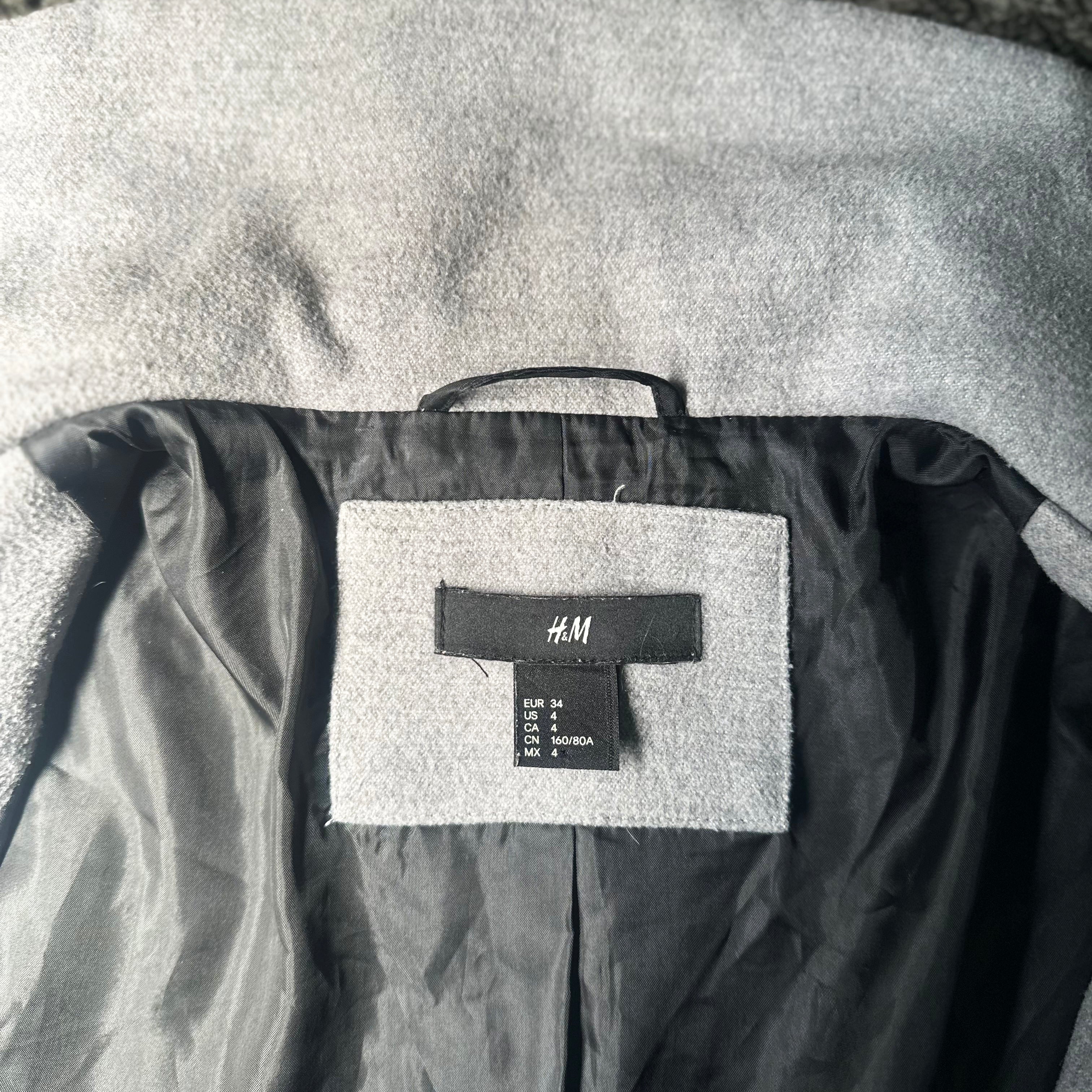 H&M - overcoat - Light Gray - (Storlek: 34)