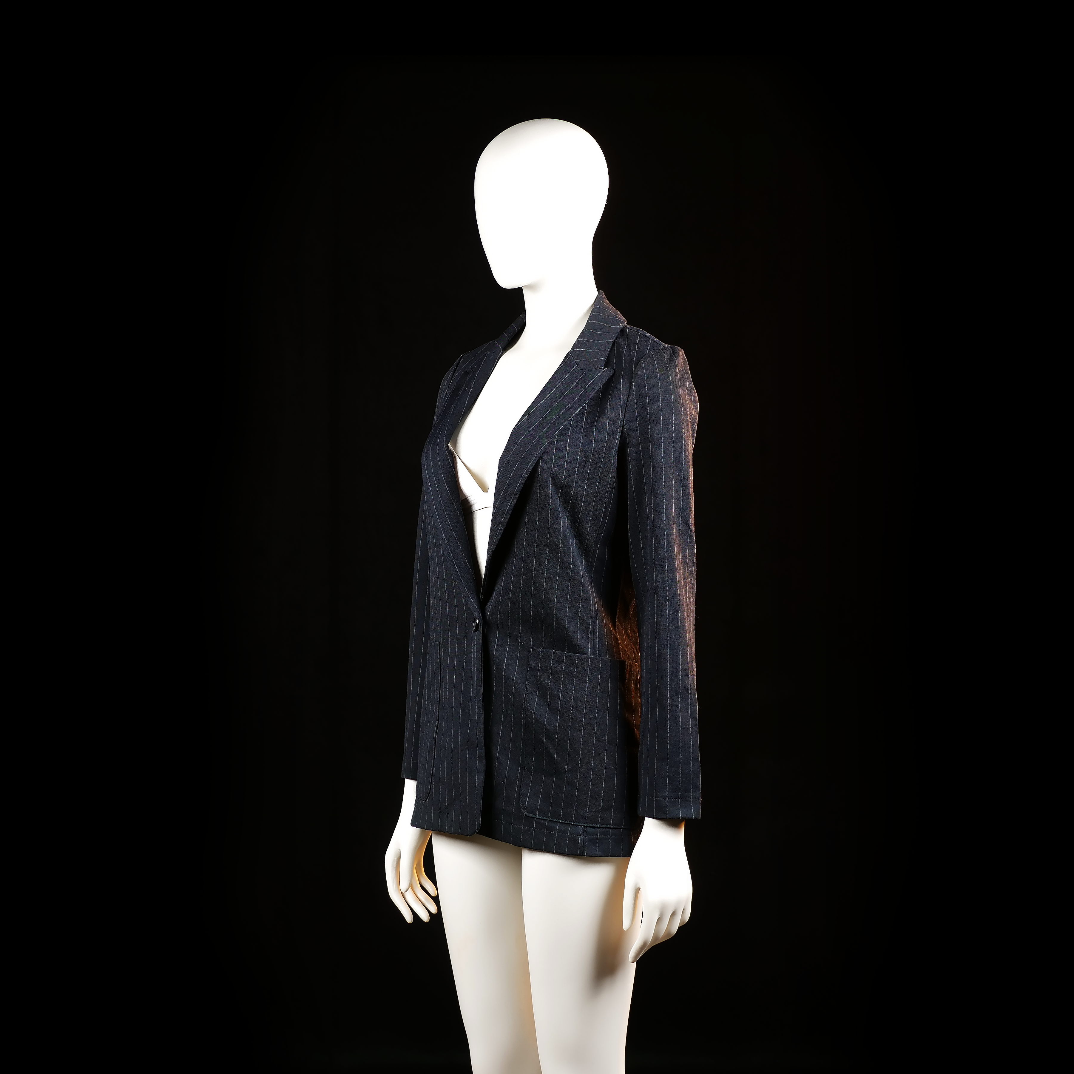 H&M - blazer - Black, White - (Storlek: 34)