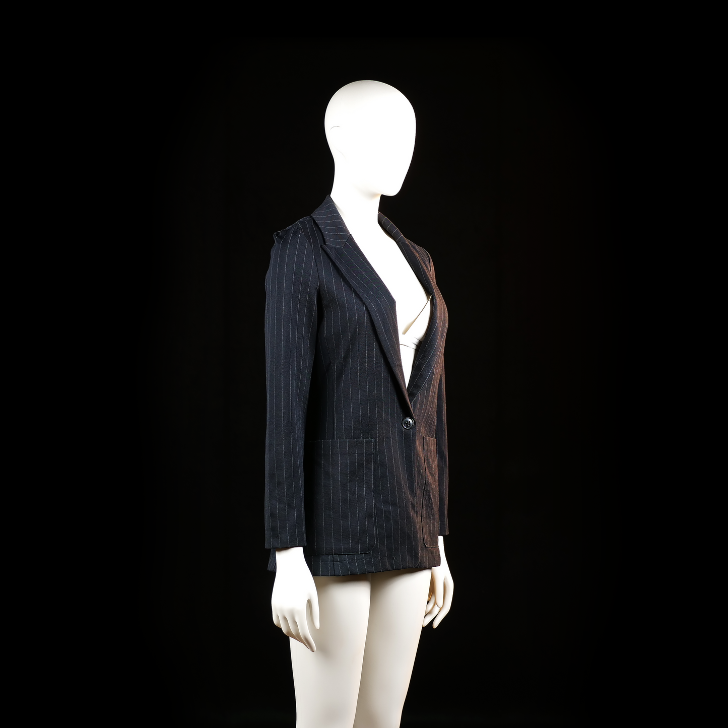 H&M - blazer - Black, White - (Storlek: 34)