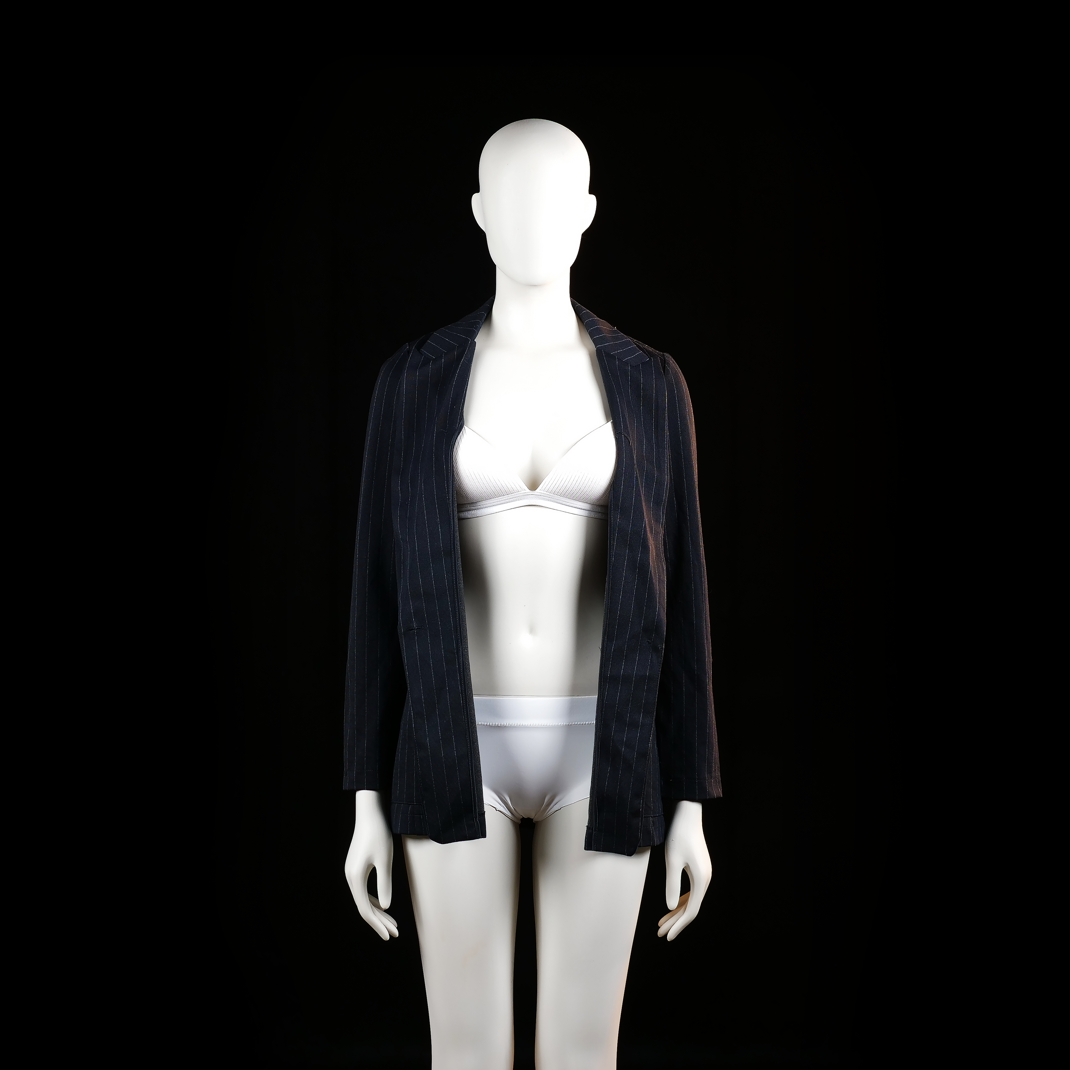 H&M - blazer - Black, White - (Storlek: 34)