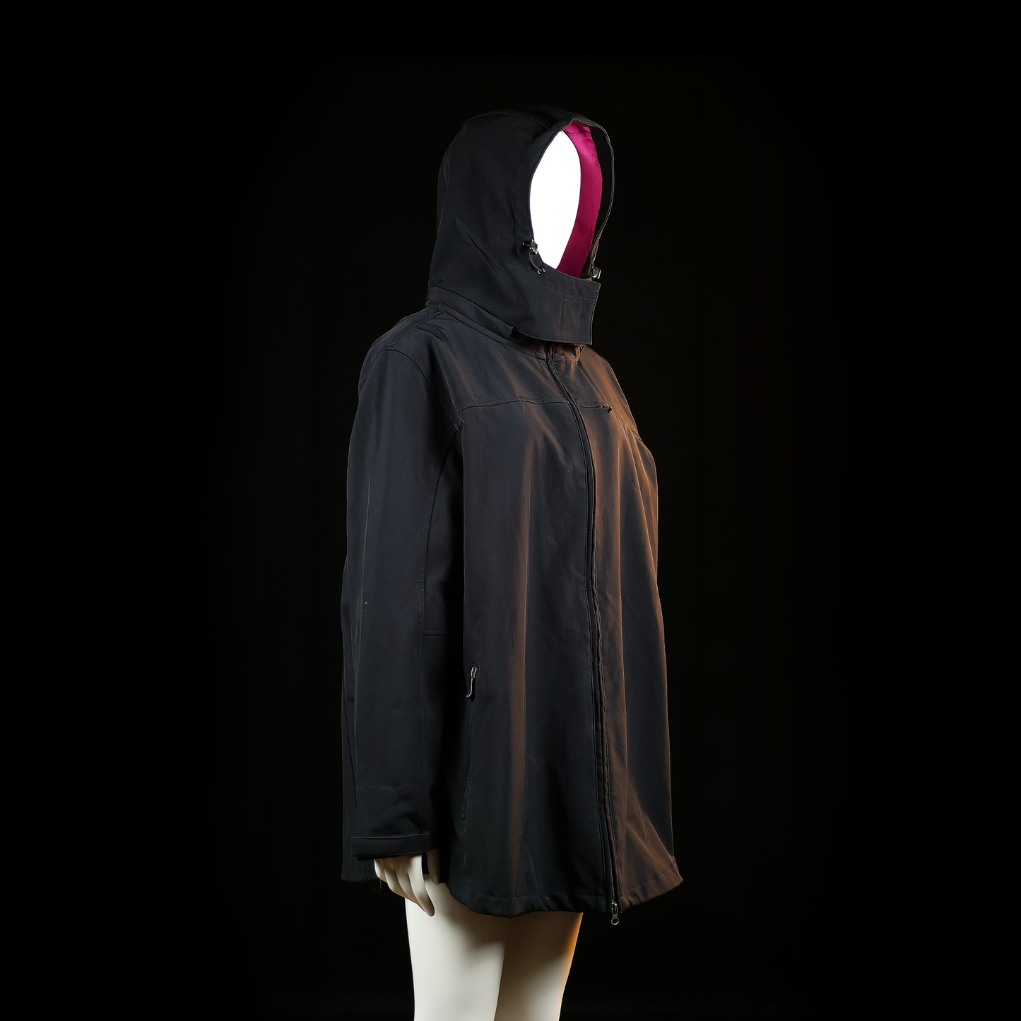 Janina - rain coat - Black, Pink - (Storlek: 50)