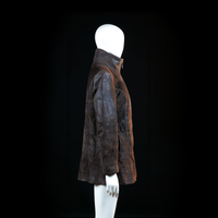 Donna - leather jacket - Dark Brown - (Storlek: 40)