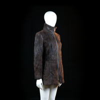 Donna - leather jacket - Dark Brown - (Storlek: 40)