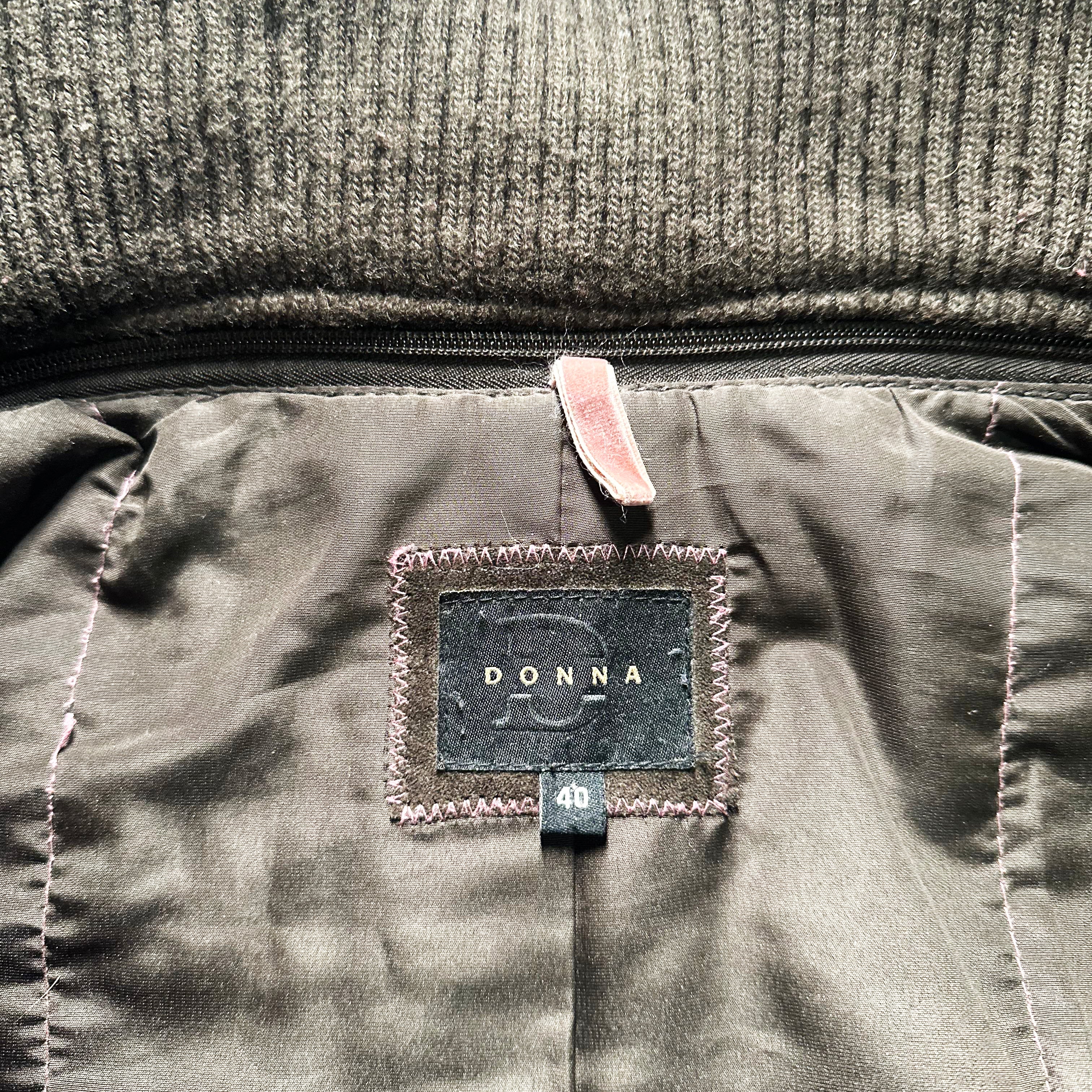 Donna - leather jacket - Dark Brown - (Storlek: 40)