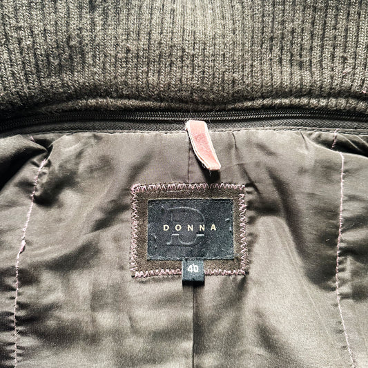 Donna - leather jacket - Dark Brown - (Storlek: 40)