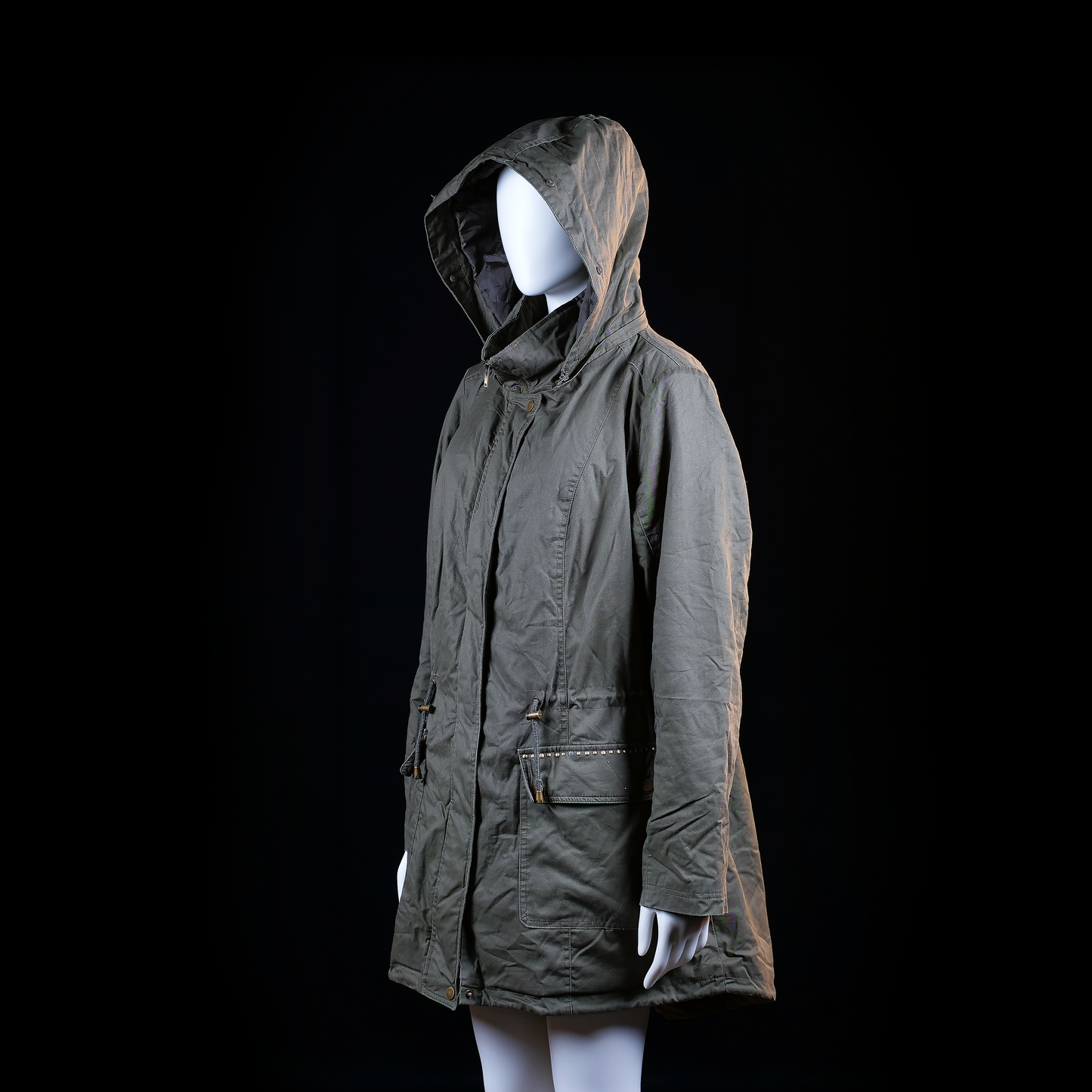 Ms Mode - parka - Olive - (Storlek: 42)