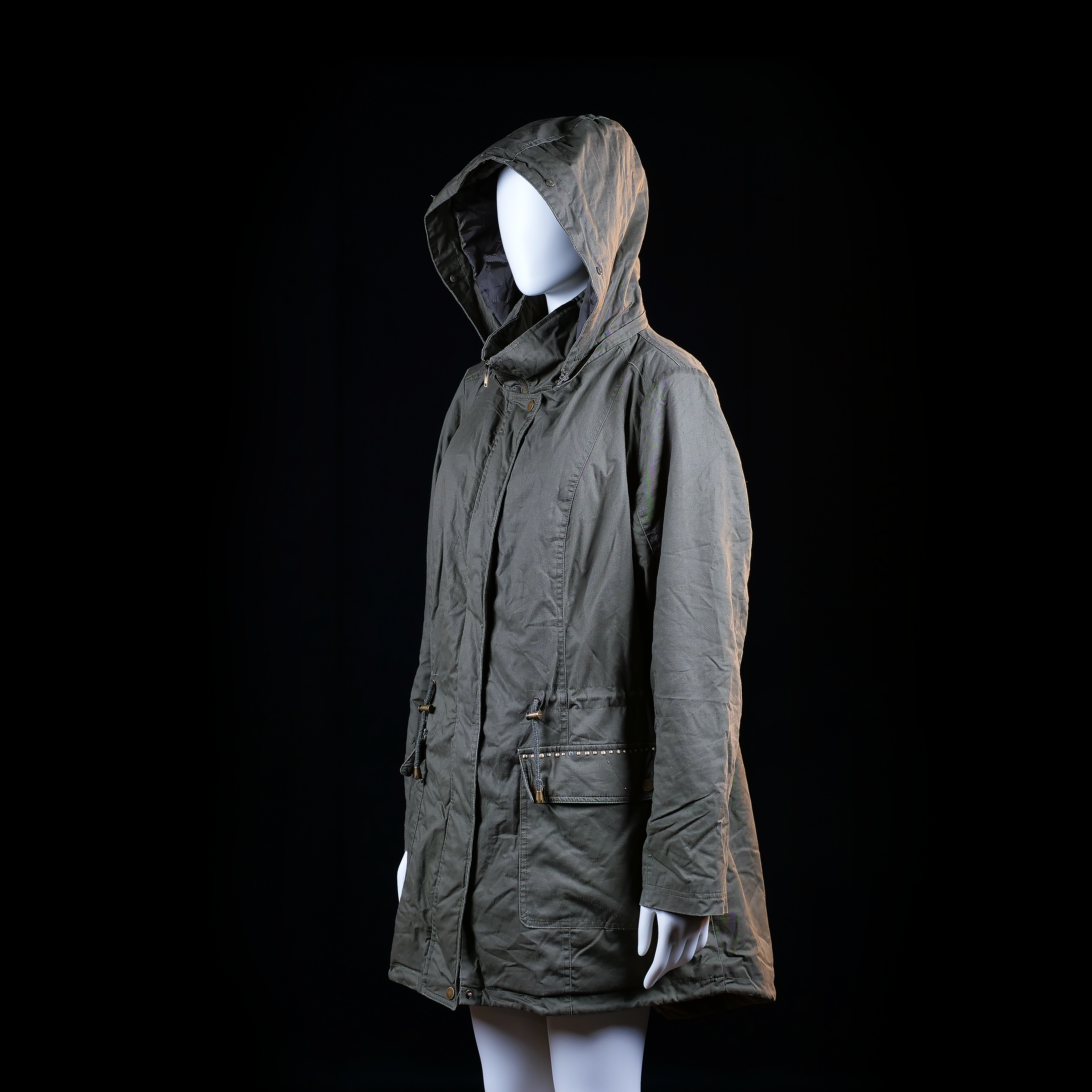 Ms Mode - parka - Olive - (Storlek: 42)