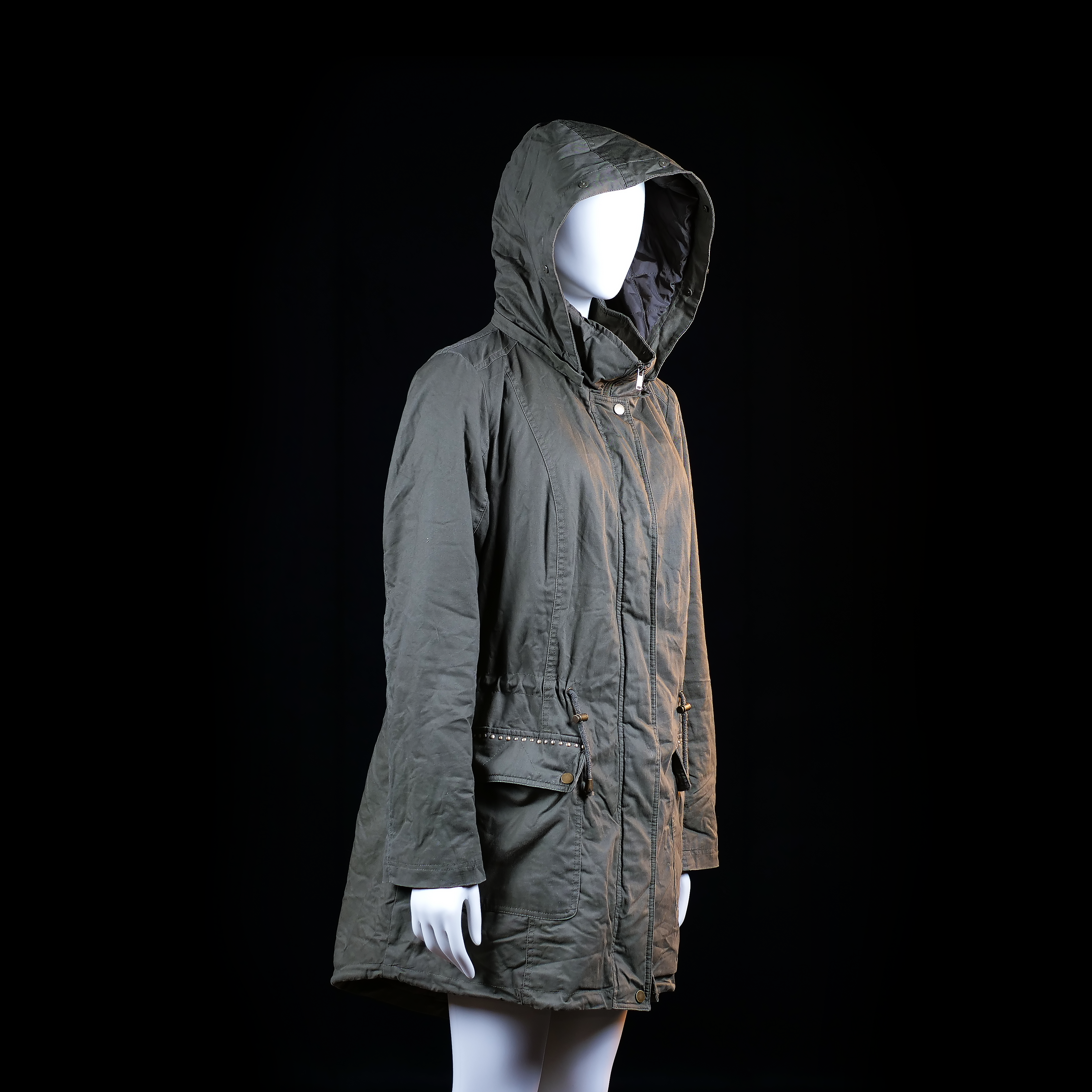Ms Mode - parka - Olive - (Storlek: 42)