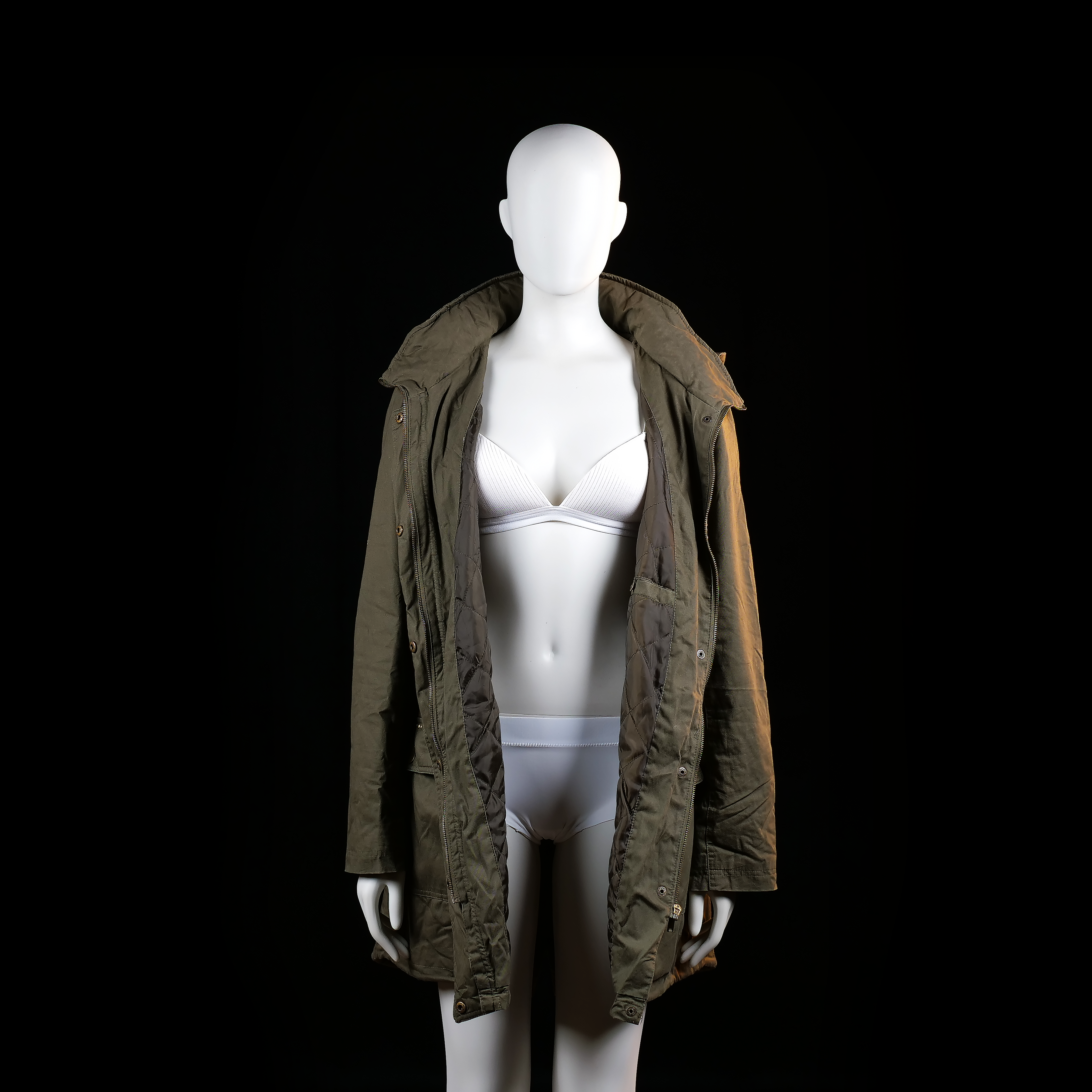 Ms Mode - parka - Olive - (Storlek: 42)