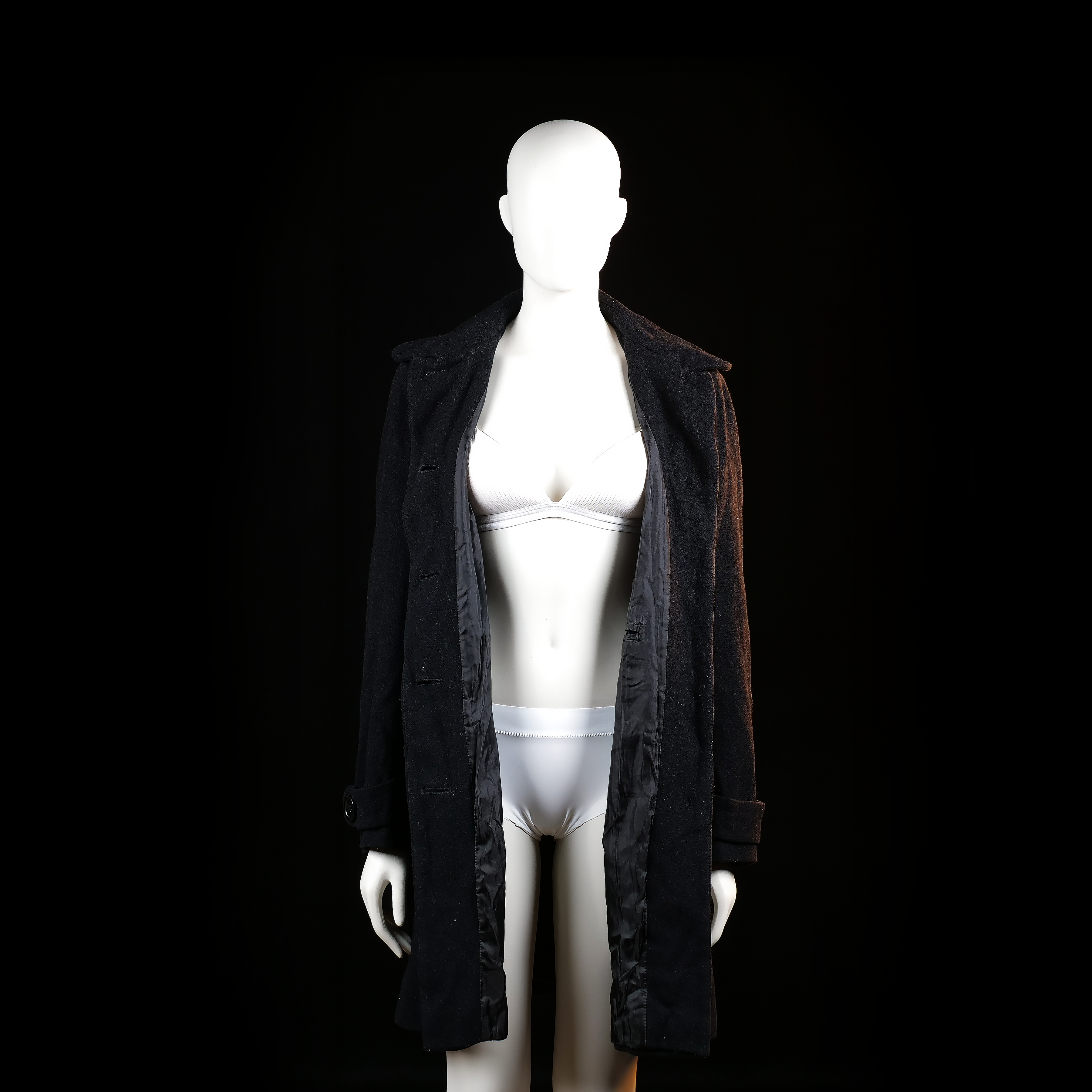 Yessica - overcoat - Black - (Storlek: 42)