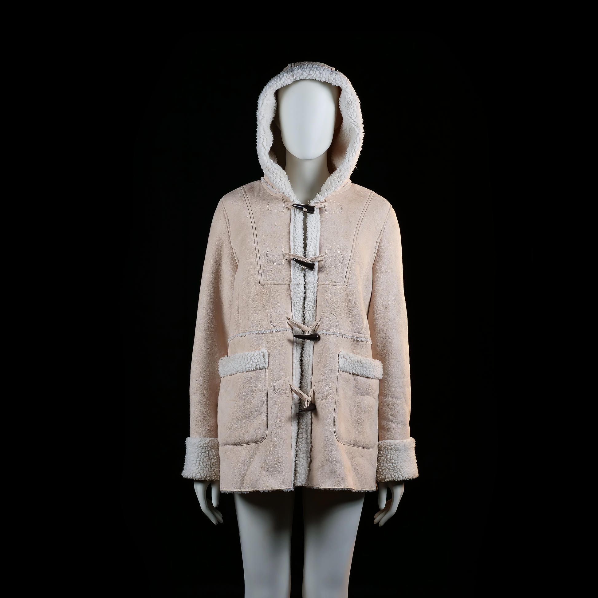 Okay - duffle coat - Beige, Ivory - (Storlek: 40)