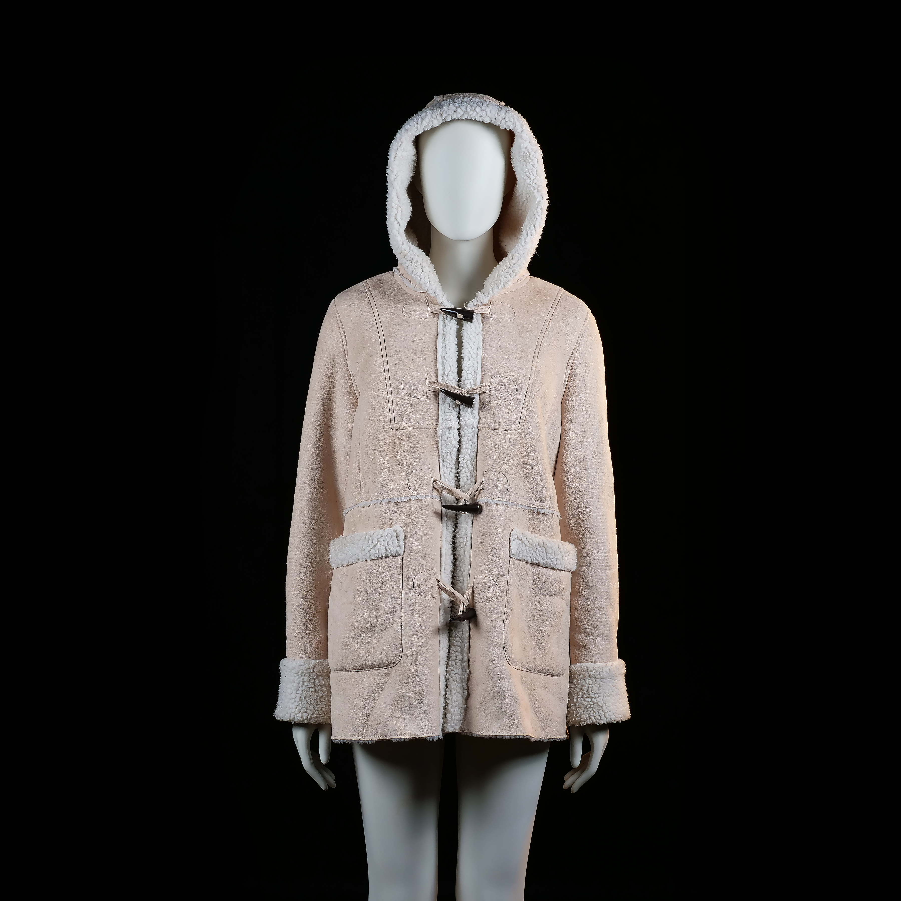Okay - duffle coat - Beige, Ivory - (Storlek: 40)