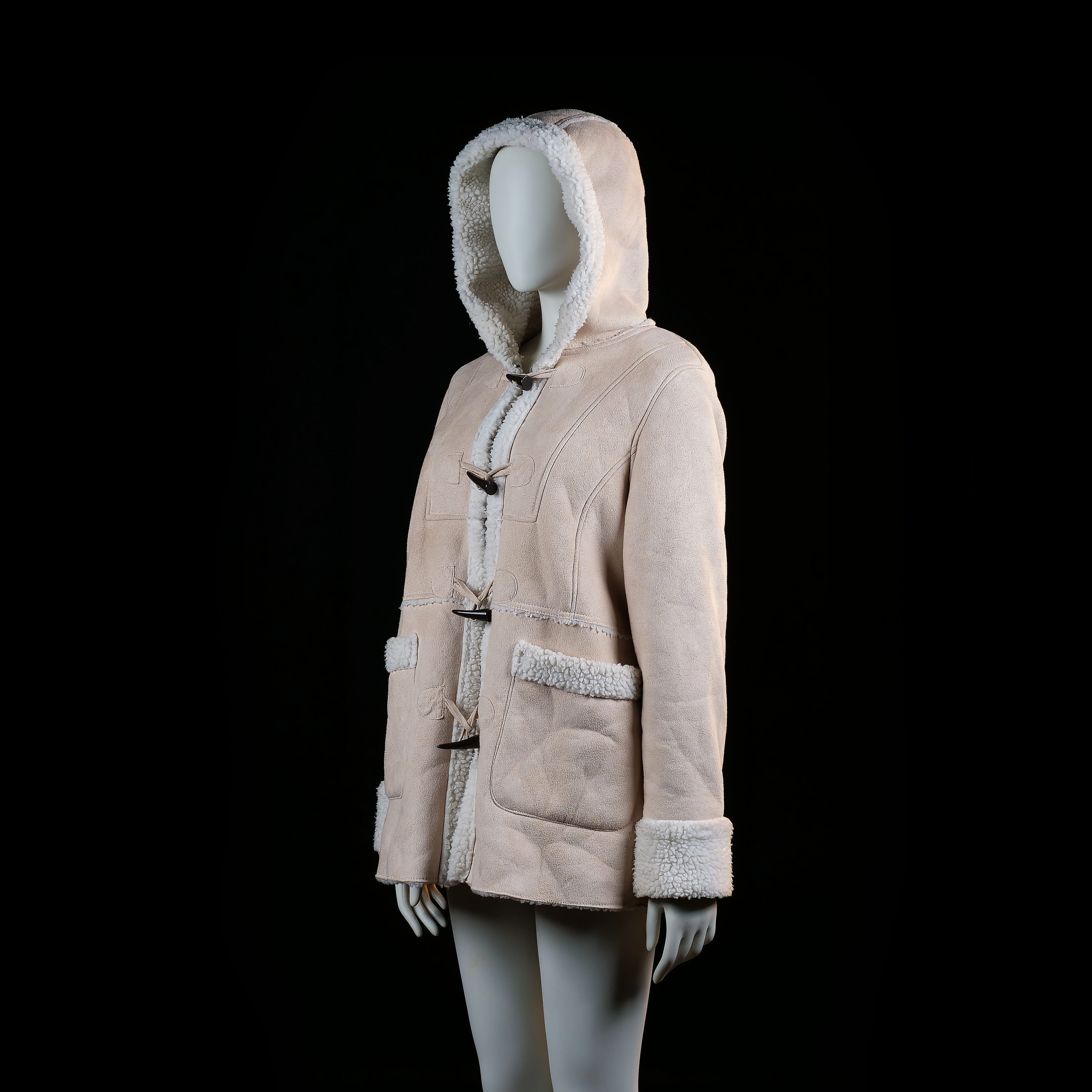 Okay - duffle coat - Beige, Ivory - (Storlek: 40)