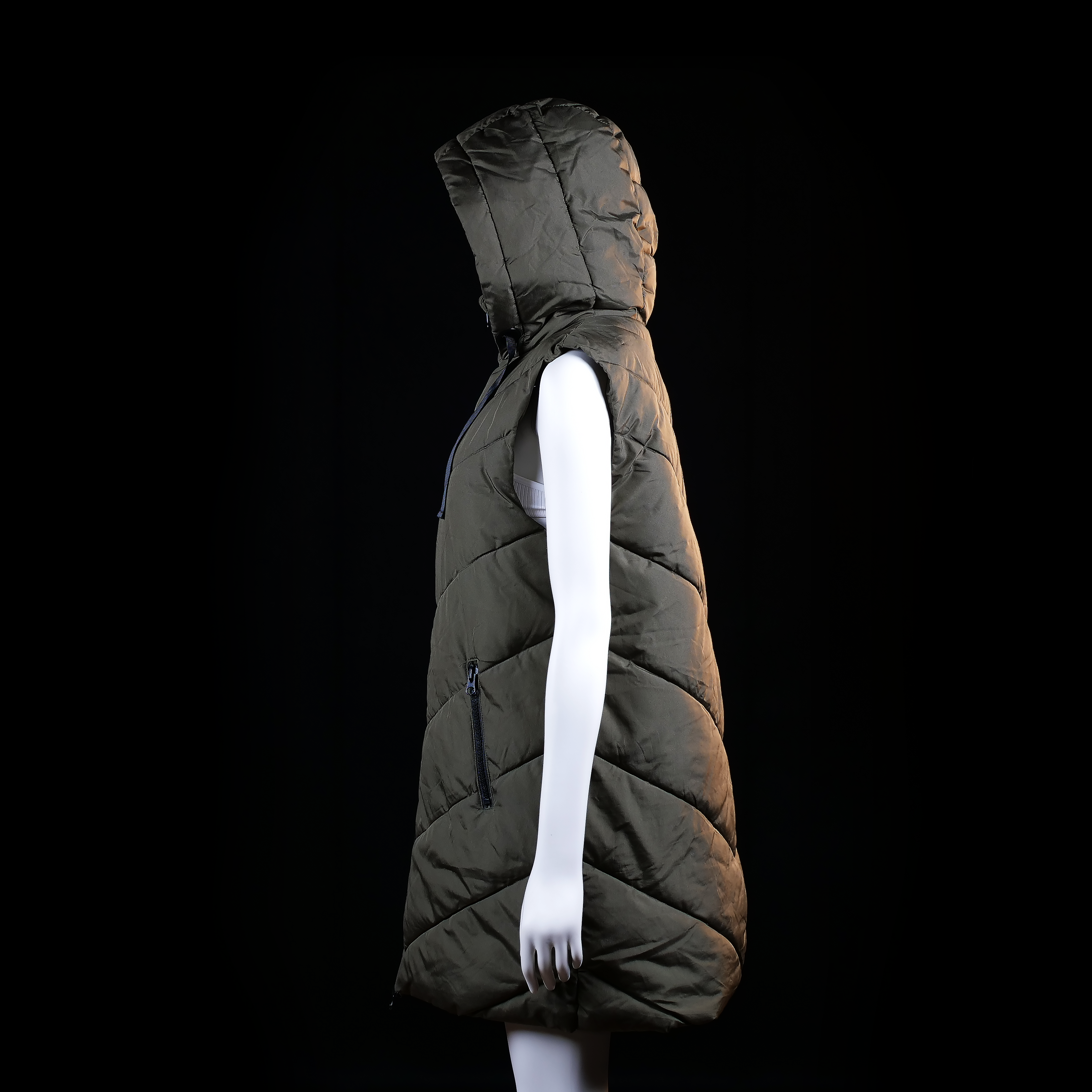 Jdy - padded vest - Olive - (Storlek: S)