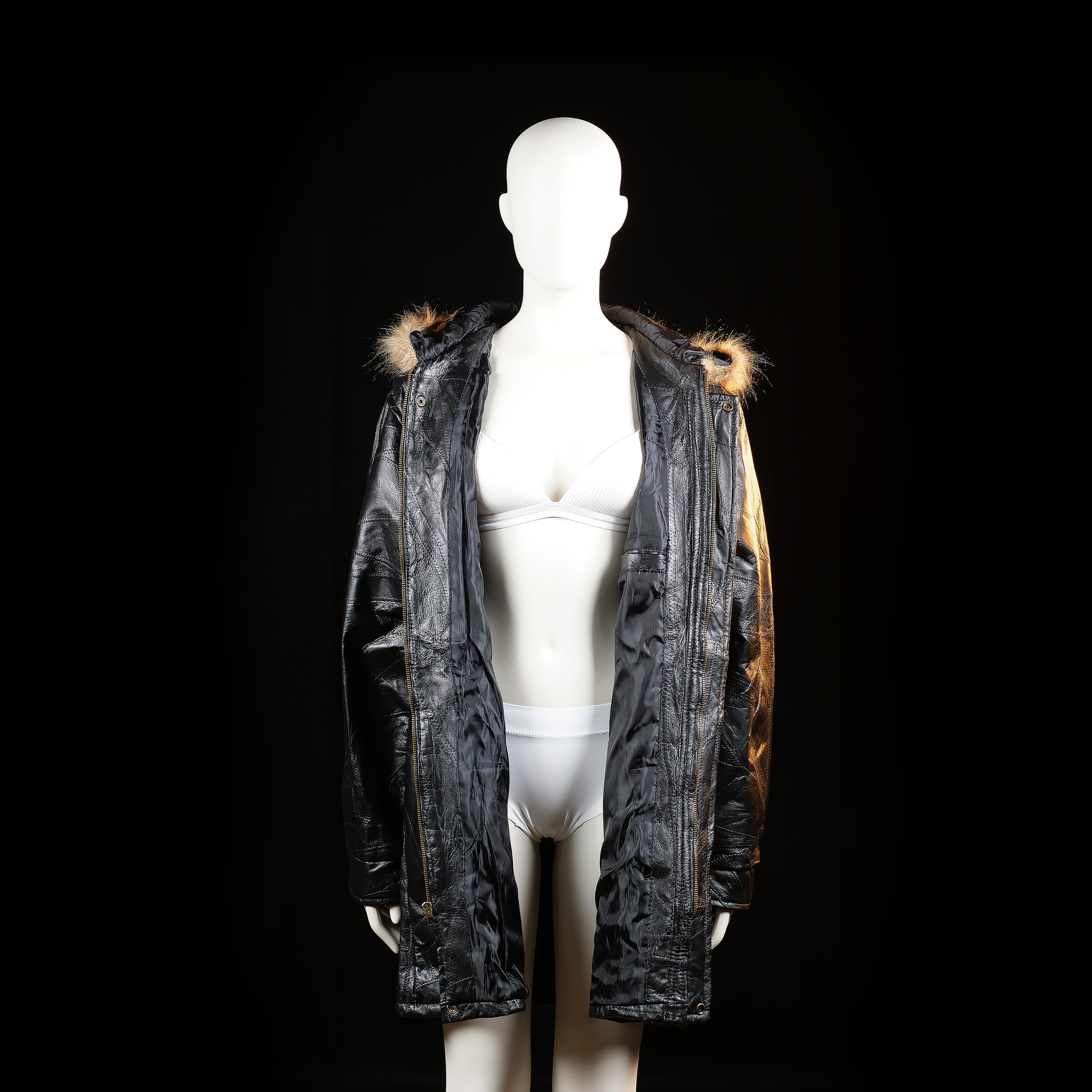 parka - Black, Camel - (Storlek: XXL)