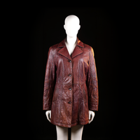 Donna - leather jacket - Brown - (Storlek: 42)