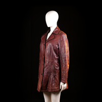 Donna - leather jacket - Brown - (Storlek: 42)