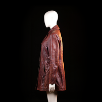 Donna - leather jacket - Brown - (Storlek: 42)