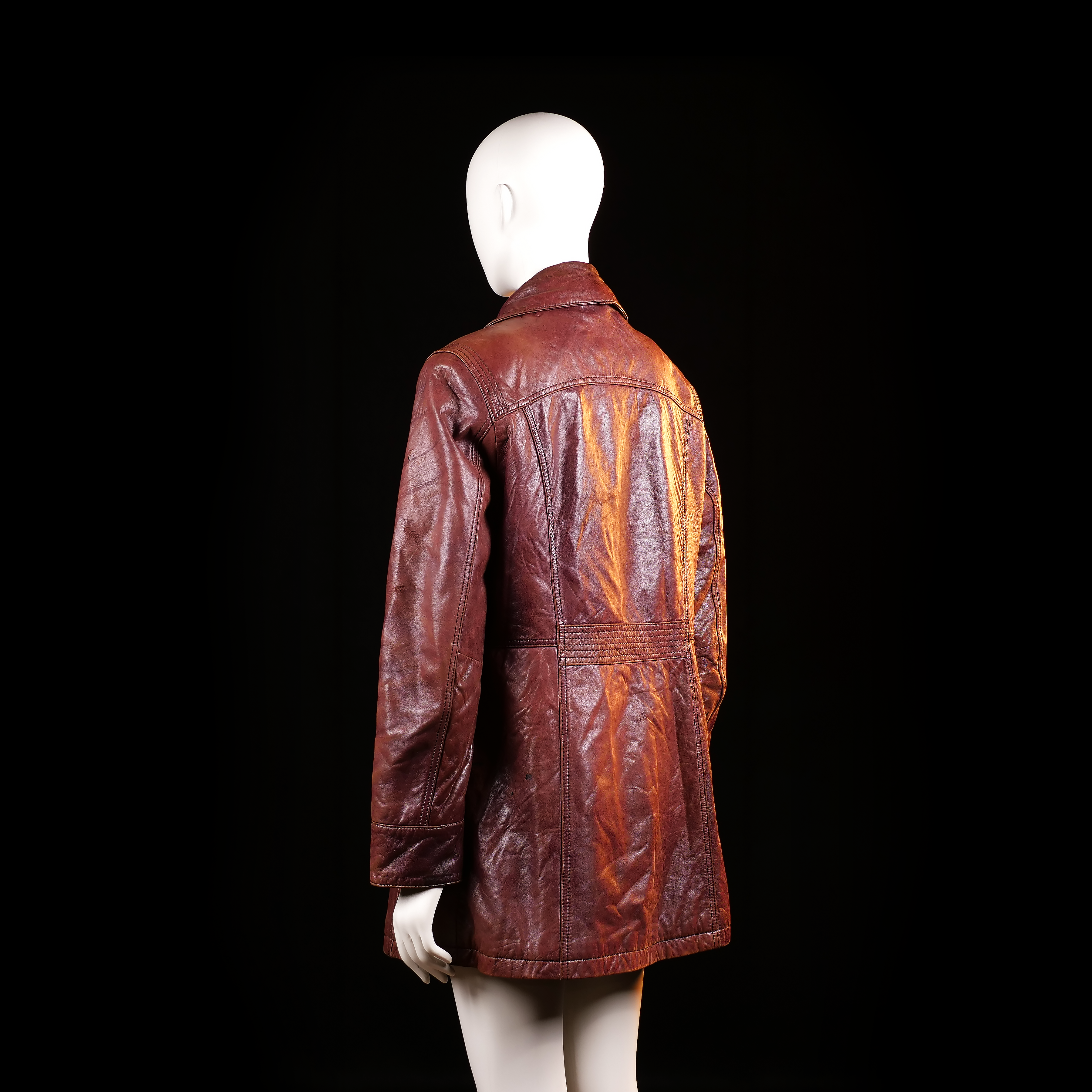 Donna - leather jacket - Brown - (Storlek: 42)