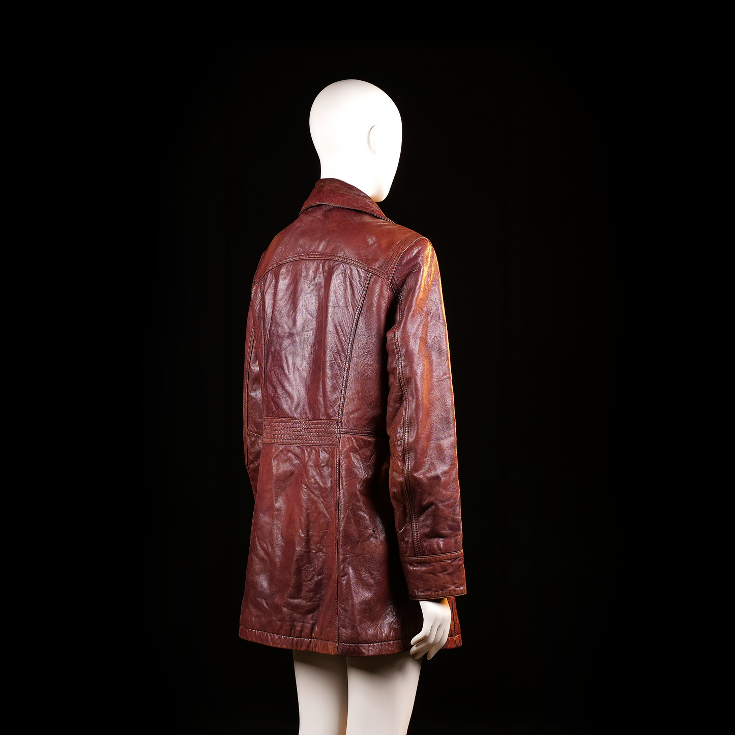 Donna - leather jacket - Brown - (Storlek: 42)