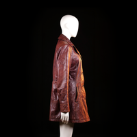 Donna - leather jacket - Brown - (Storlek: 42)