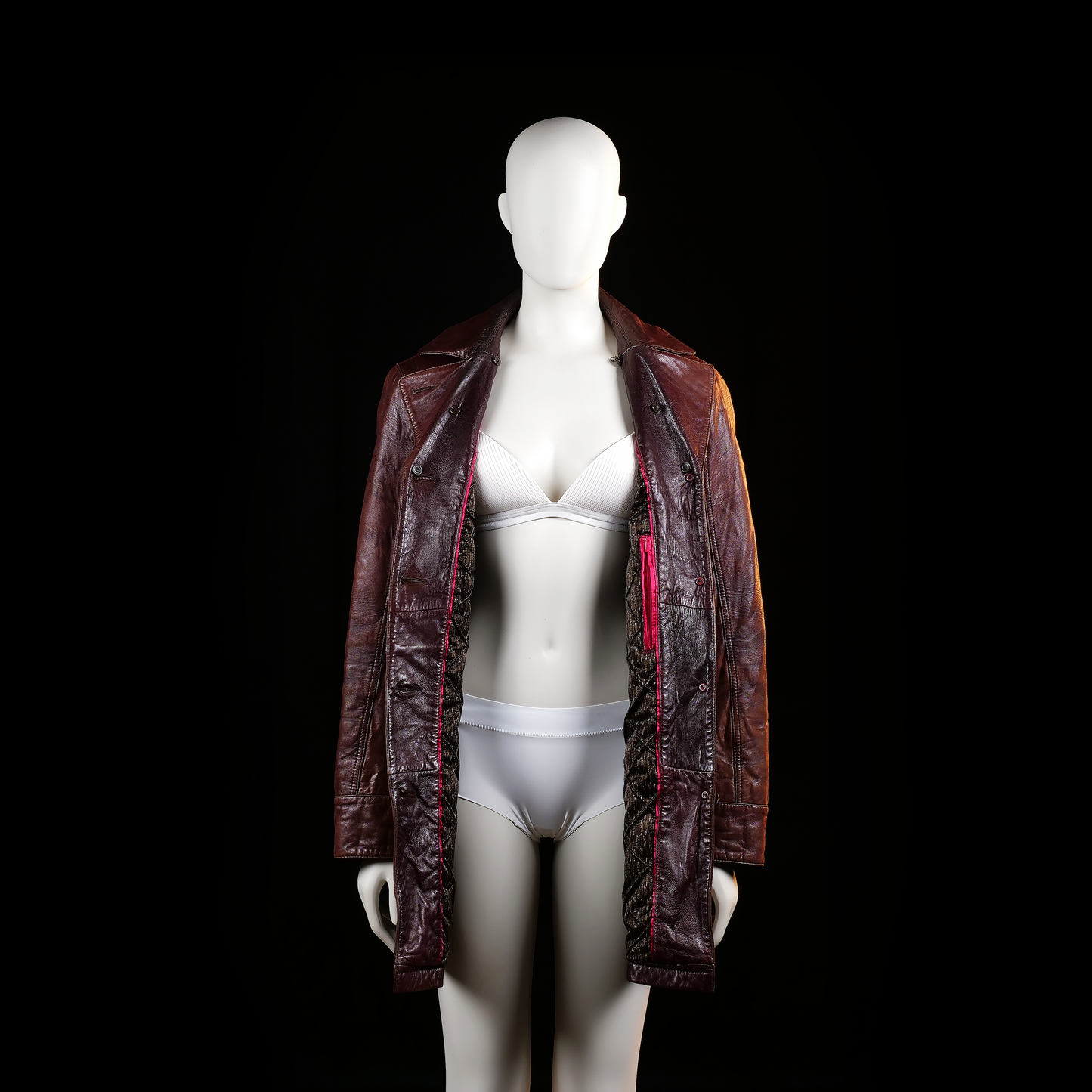 Donna - leather jacket - Brown - (Storlek: 42)