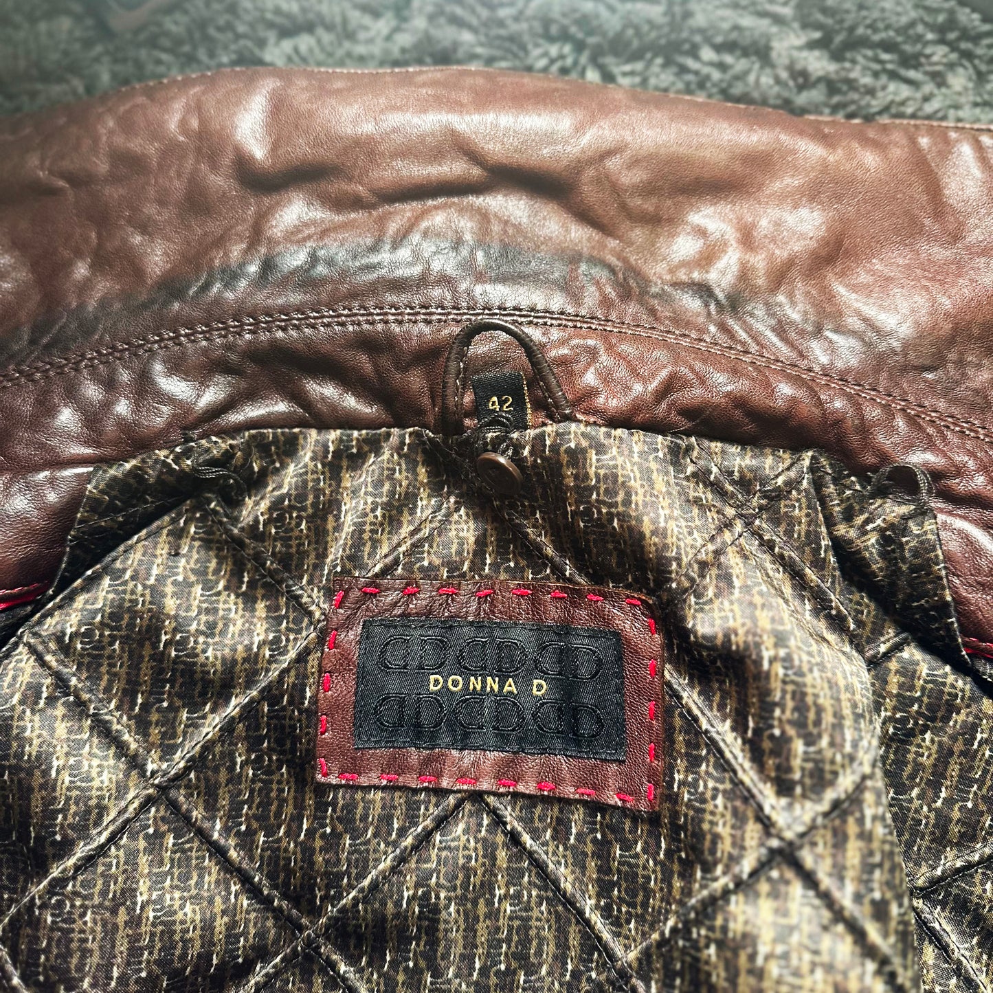 Donna - leather jacket - Brown - (Storlek: 42)