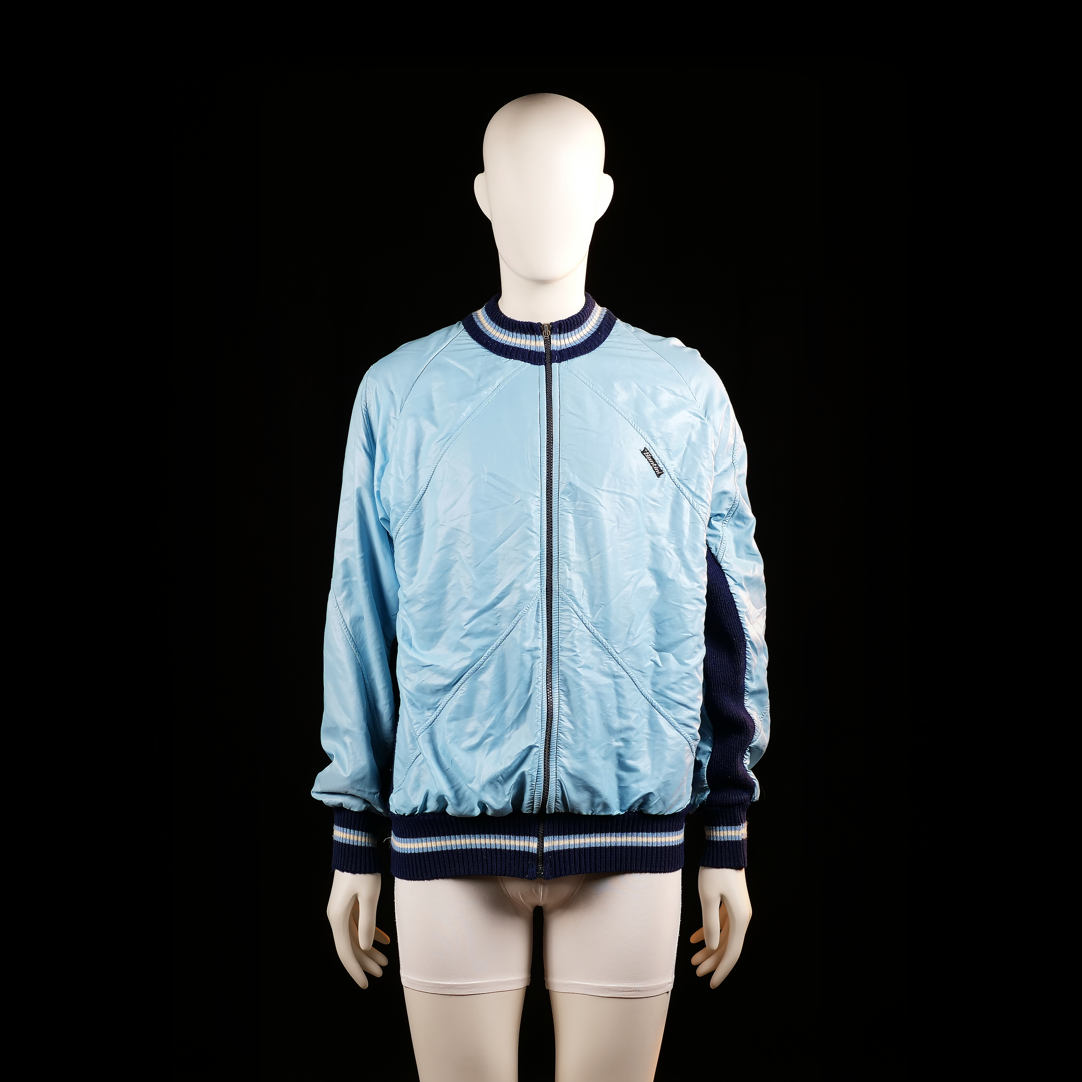 Santini - bomber jacket - Light Blue, Navy - (Storlek: M)