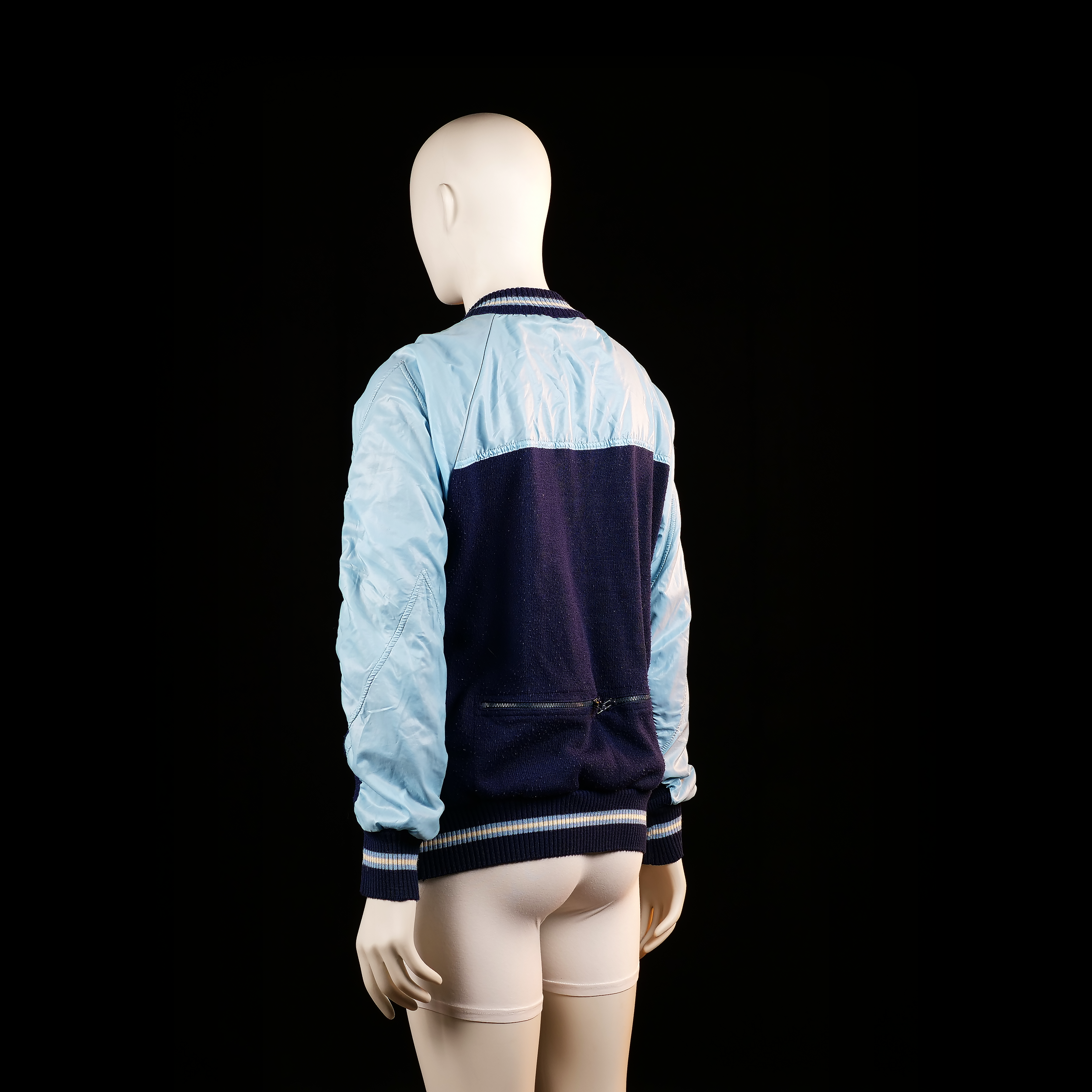 Santini - bomber jacket - Light Blue, Navy - (Storlek: M)