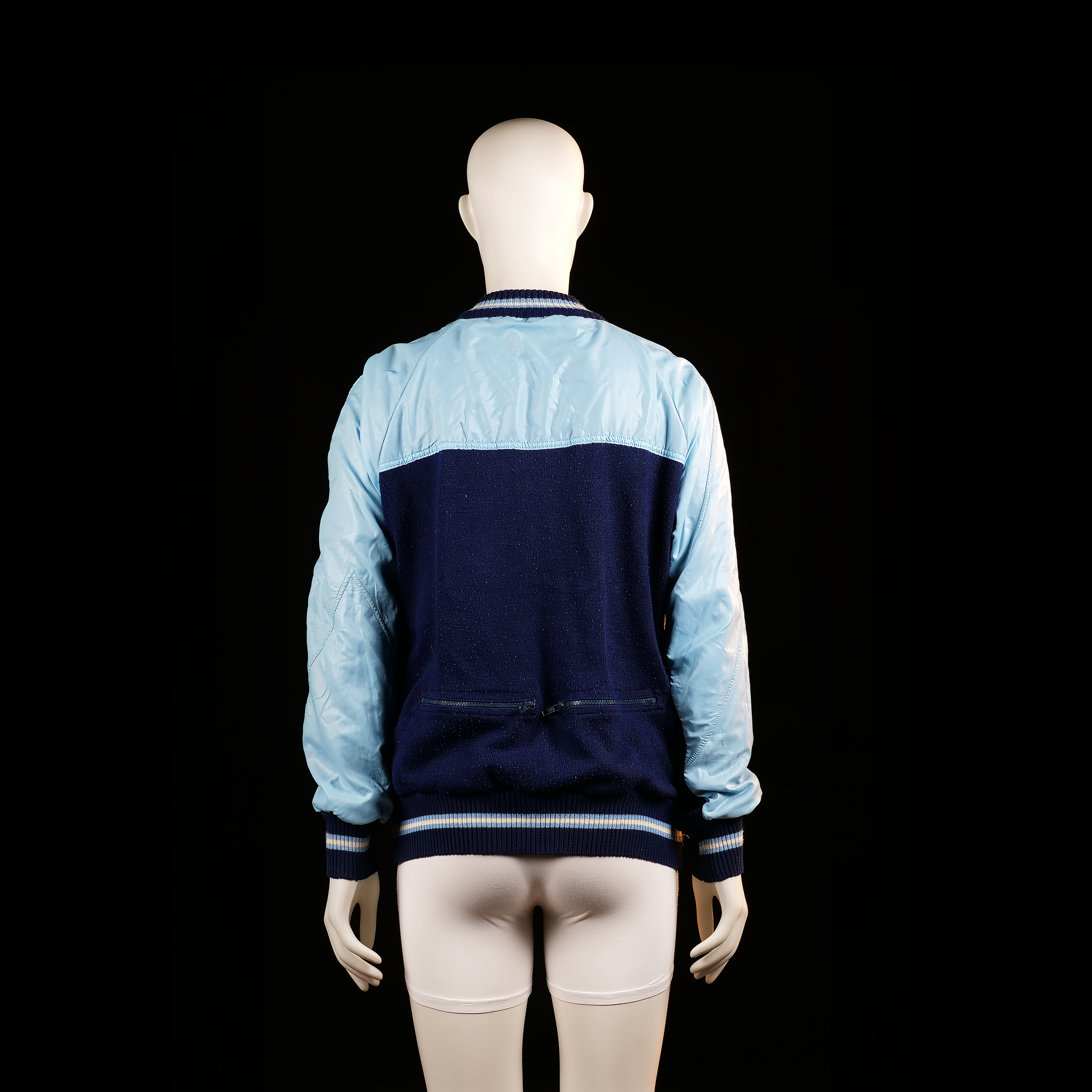 Santini - bomber jacket - Light Blue, Navy - (Storlek: M)