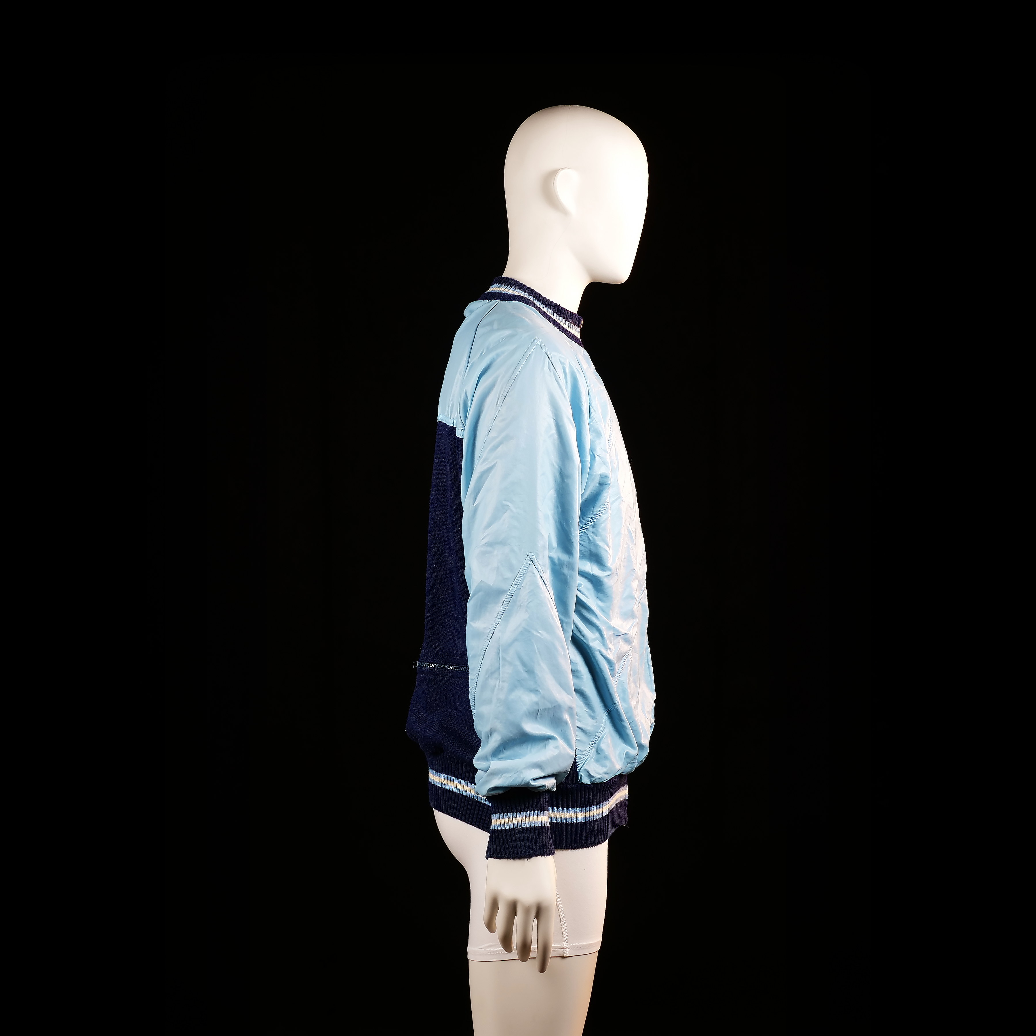 Santini - bomber jacket - Light Blue, Navy - (Storlek: M)